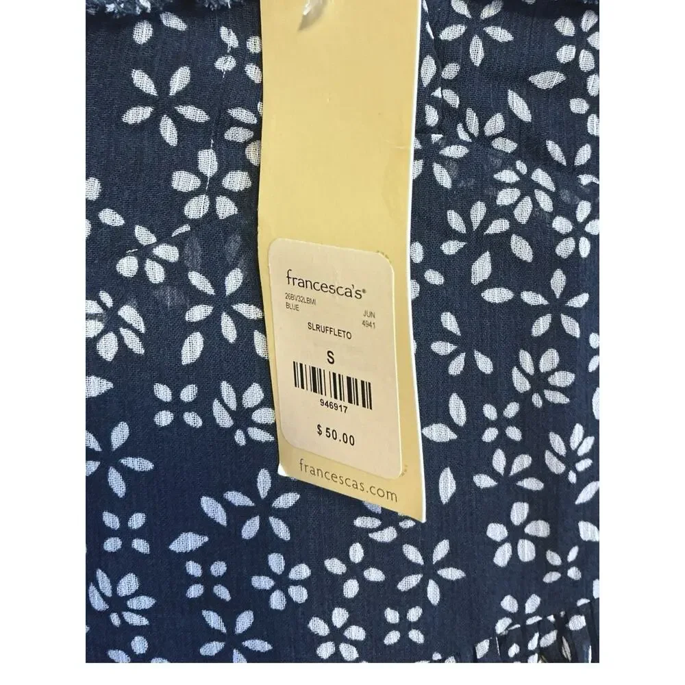 Trixxi Women's Shorts Romper Dark Navy Blue White‎ Ditsy Floral Print Size S